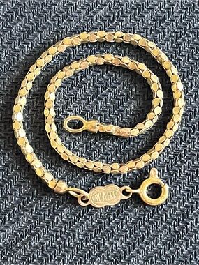 Vintage UnoAerre 14k Yellow Gold Popcorn Mesh Chain Bracelet Italy 585 2.64g